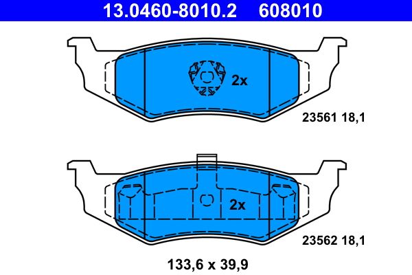 ATE 13.0460-8010.2 - Bremsbelagsatz, Scheibenbremse