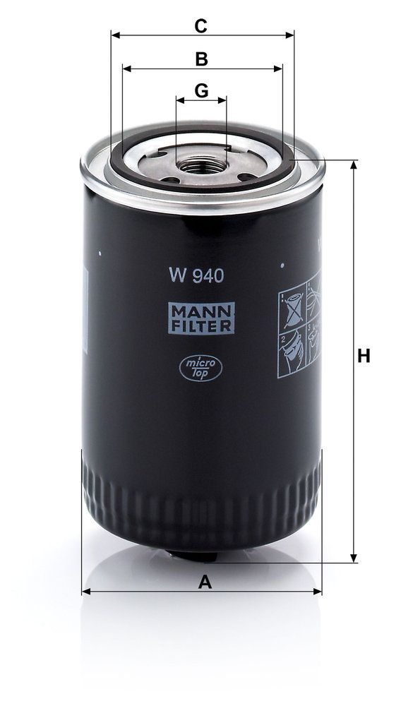 MANN-FILTER W 940 - Ölfilter