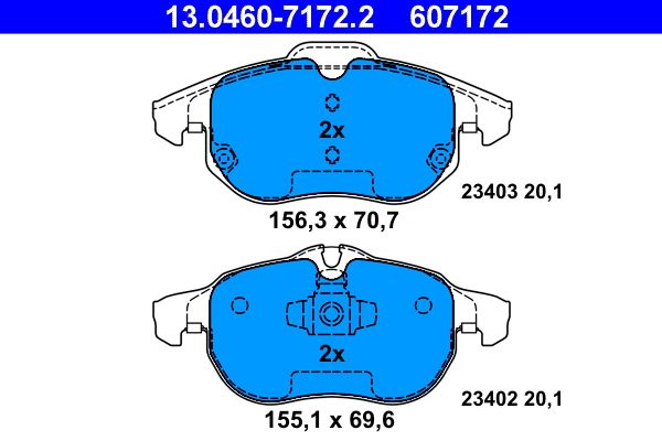 ATE 13.0460-7172.2 - Bremsbelagsatz, Scheibenbremse