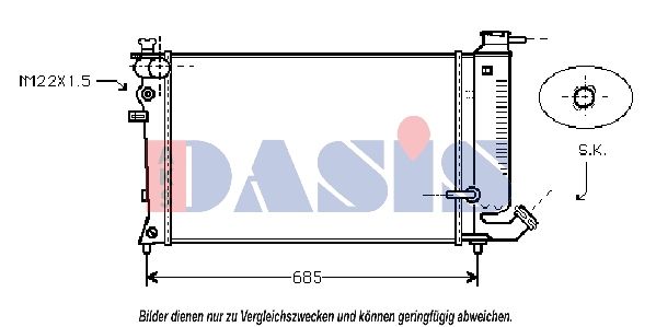 AKS DASIS 060005N - Kühler, Motorkühlung