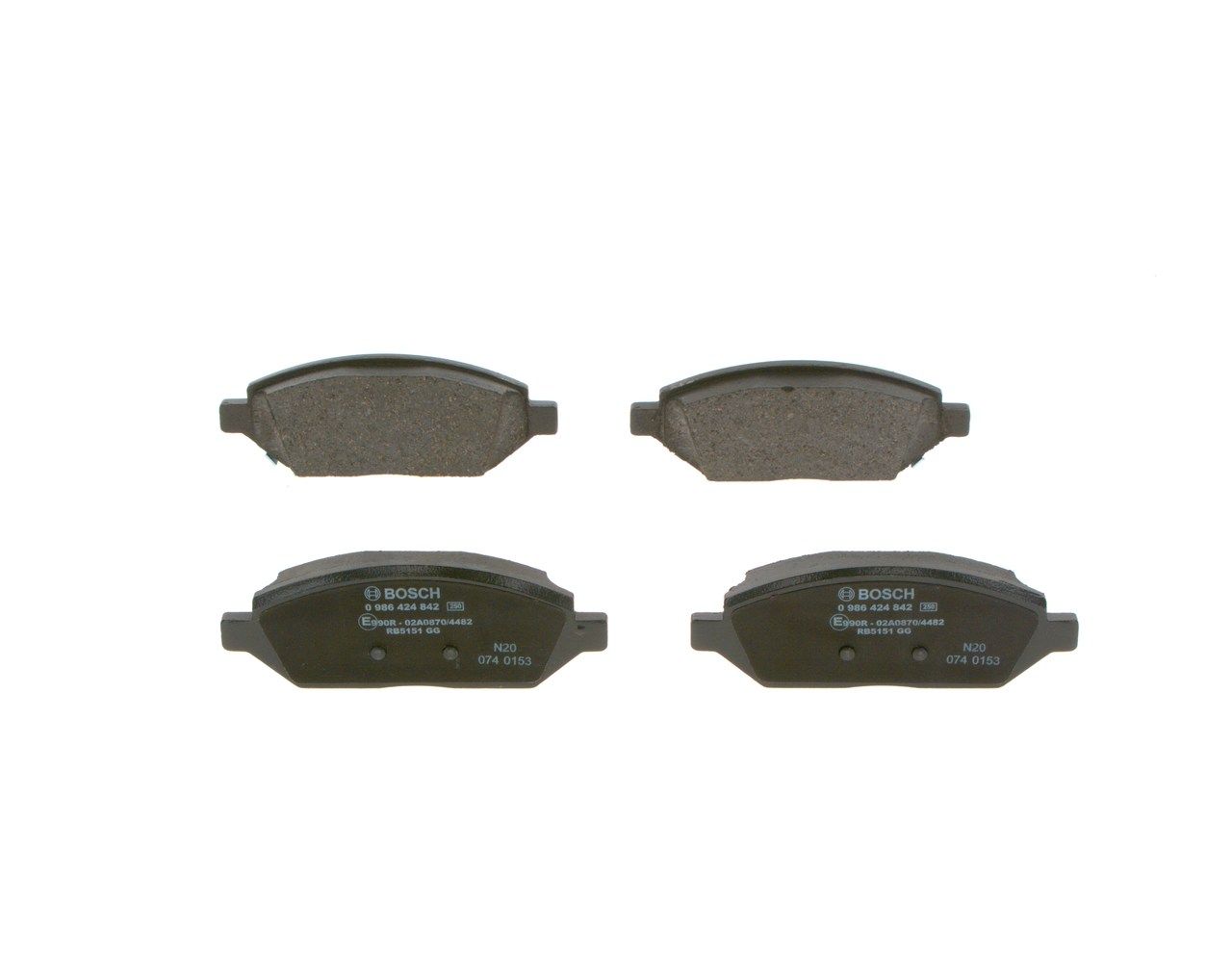BOSCH 0 986 424 842 - Bremsbelagsatz, Scheibenbremse