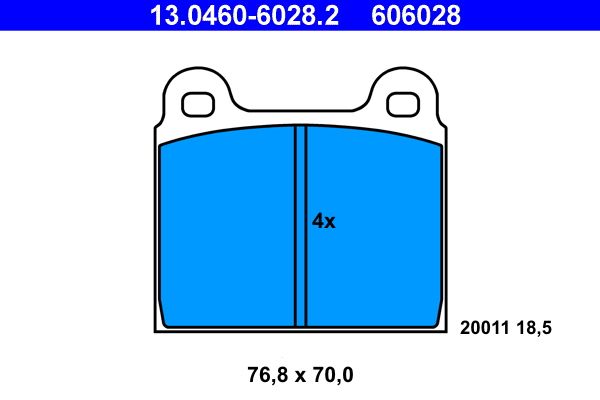 ATE 13.0460-6028.2 - Bremsbelagsatz, Scheibenbremse