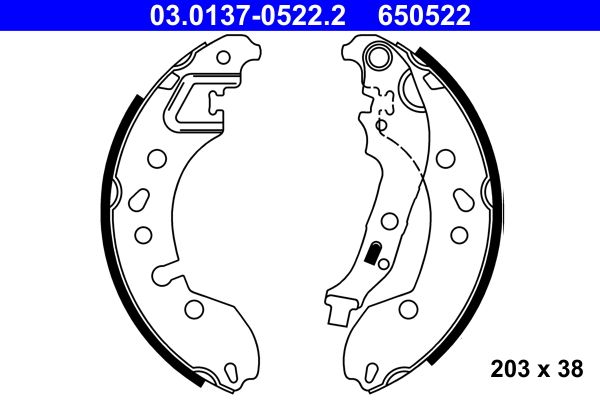 ATE 03.0137-0522.2 - Bremsbackensatz