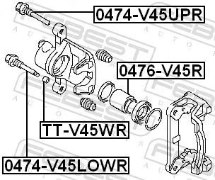 FEBEST 0474-V45LOWR - Führungsbolzen, Bremssattel