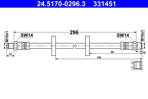 ATE 24.5170-0296.3 - Bremsschlauch