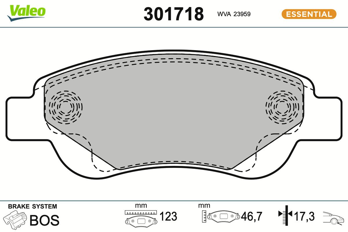 VALEO 301718 - Bremsbelagsatz, Scheibenbremse