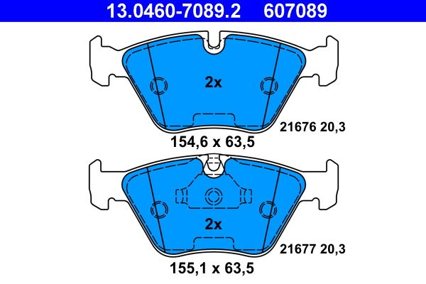 ATE 13.0460-7089.2 - Bremsbelagsatz, Scheibenbremse