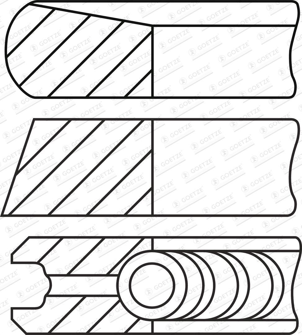 GOETZE ENGINE 08-450600-00 - Kolbenringsatz