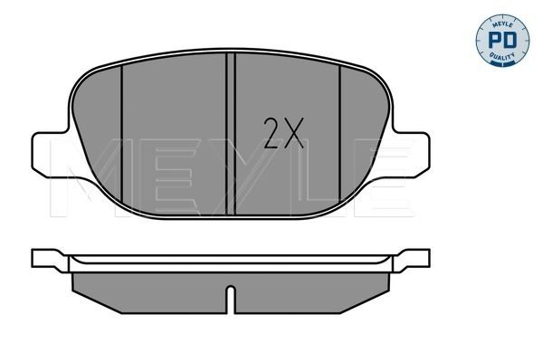 MEYLE 025 238 1118/PD - Bremsbelagsatz, Scheibenbremse