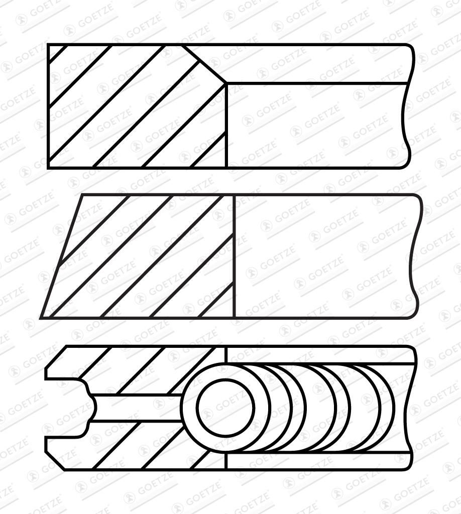 GOETZE ENGINE 08-452907-00 - Kolbenringsatz