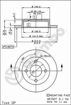 BREMBO 08.5131.10 - Bremsscheibe