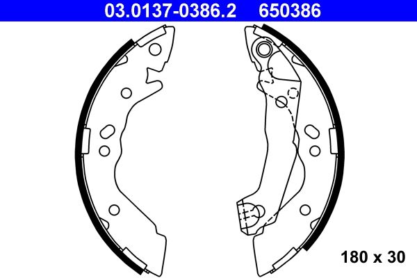 ATE 03.0137-0386.2 - Bremsbackensatz
