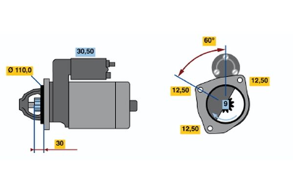 BOSCH 0 001 368 019 - Starter