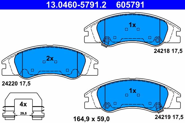 ATE 13.0460-5791.2 - Bremsbelagsatz, Scheibenbremse