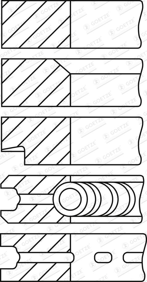 GOETZE ENGINE 08-160800-00 - Kolbenringsatz