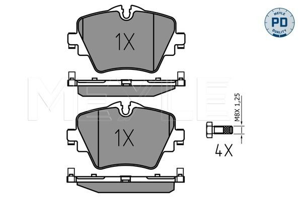 MEYLE 025 256 1718/PD - Bremsbelagsatz, Scheibenbremse