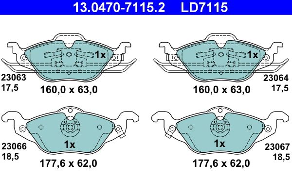 ATE 13.0470-7115.2 - Bremsbelagsatz, Scheibenbremse