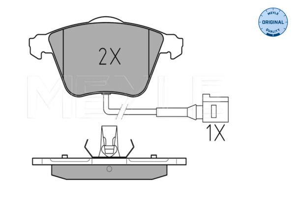 MEYLE 025 238 0120/W - Bremsbelagsatz, Scheibenbremse