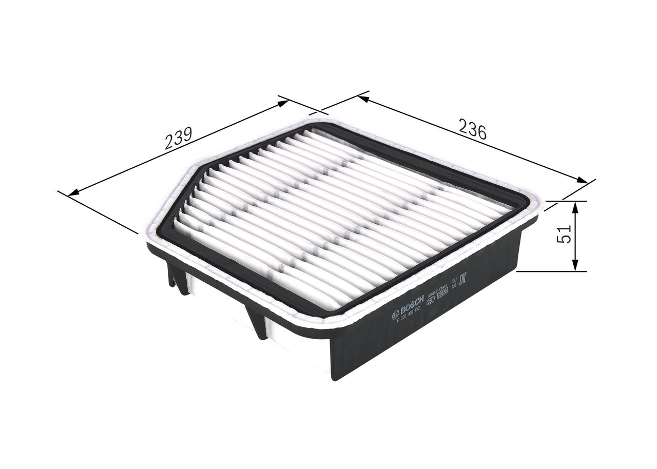 BOSCH F 026 400 192 - Luftfilter