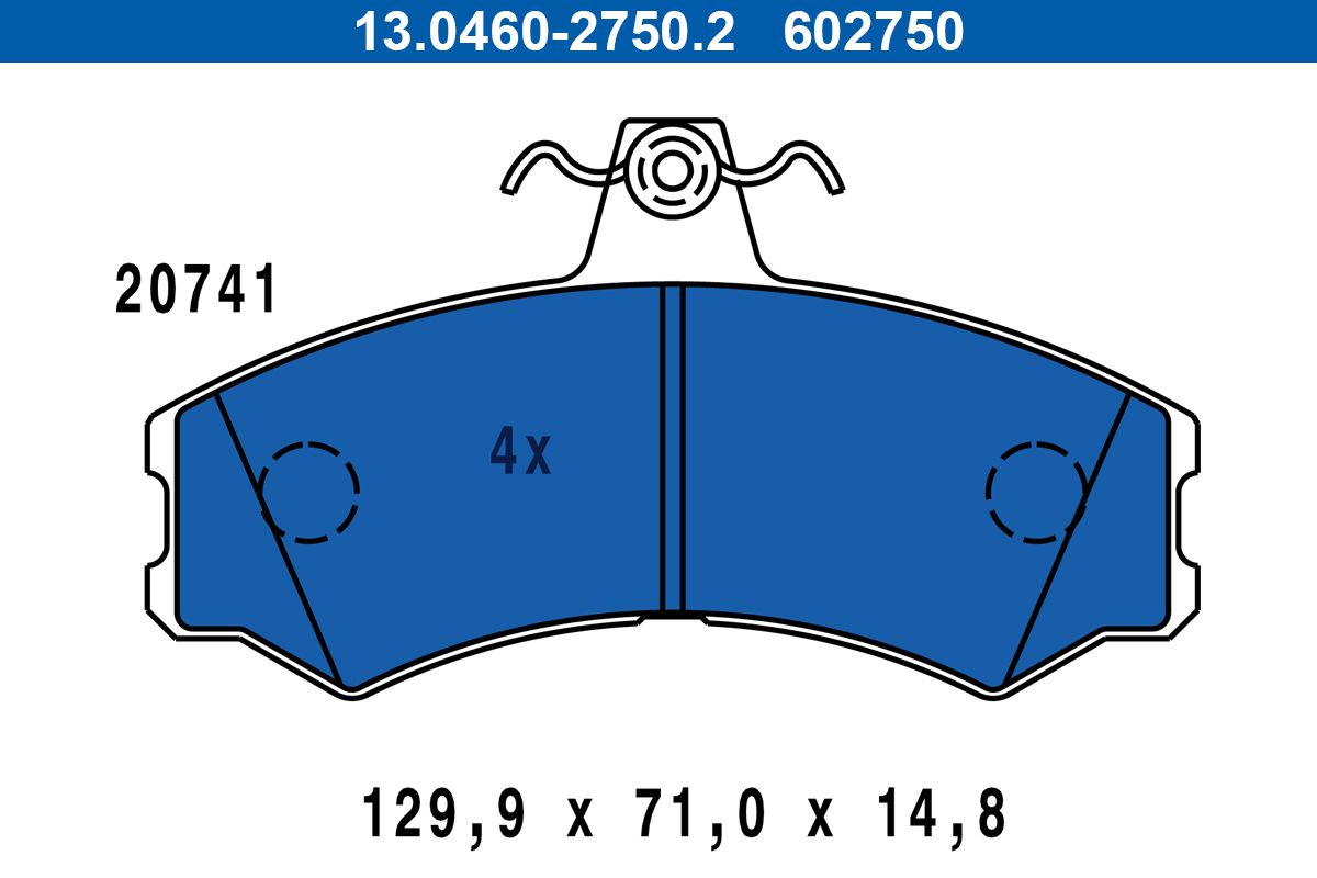 ATE 13.0460-2750.2 - Bremsbelagsatz, Scheibenbremse