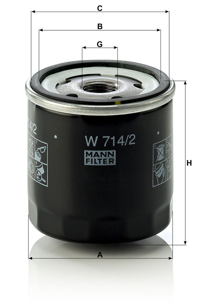 MANN-FILTER W 714/2 - Ölfilter