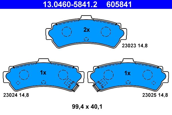 ATE 13.0460-5841.2 - Bremsbelagsatz, Scheibenbremse