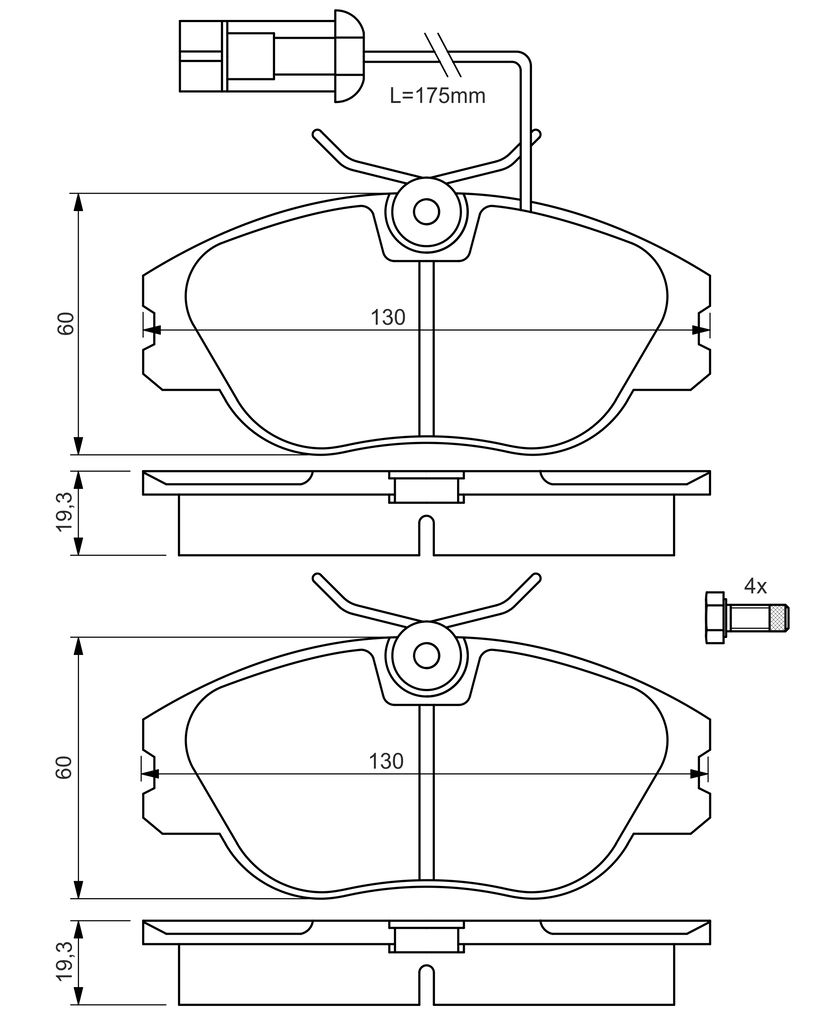 BOSCH 0 986 424 374 - Bremsbelagsatz, Scheibenbremse