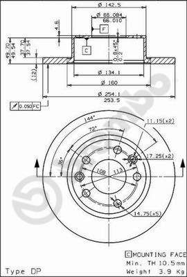 BREMBO 08.5646.10 - Bremsscheibe