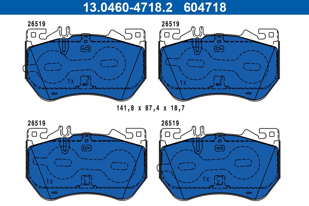 ATE 13.0460-4718.2 - Bremsbelagsatz, Scheibenbremse