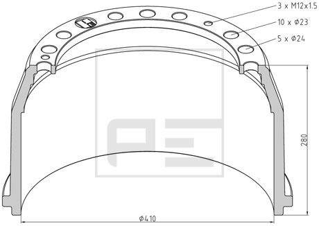 PE Automotive 036.402-00A - Bremstrommel