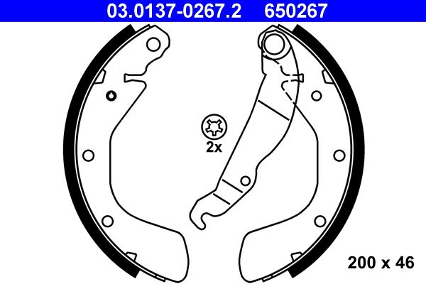 ATE 03.0137-0267.2 - Bremsbackensatz