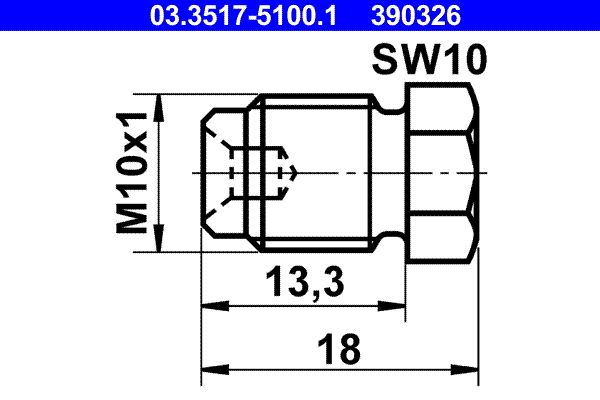 ATE 03.3517-5100.1 - Verschlussschraube, Hauptbremszylinder