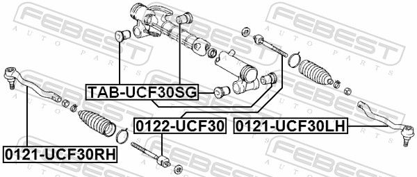 FEBEST 0122-UCF30 - Axialgelenk, Spurstange