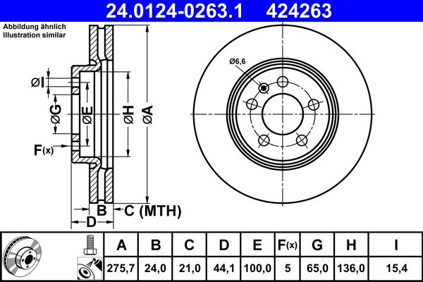 ATE 24.0124-0263.1 - Bremsscheibe