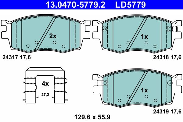 ATE 13.0470-5779.2 - Bremsbelagsatz, Scheibenbremse