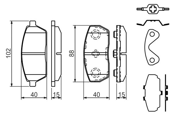 BOSCH 0 986 494 312 - Bremsbelagsatz, Scheibenbremse