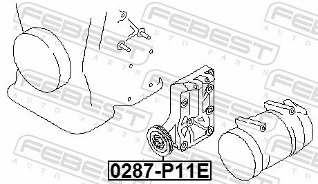 FEBEST 0287-P11E - Spannrolle, Keilrippenriemen
