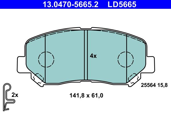 ATE 13.0470-5665.2 - Bremsbelagsatz, Scheibenbremse