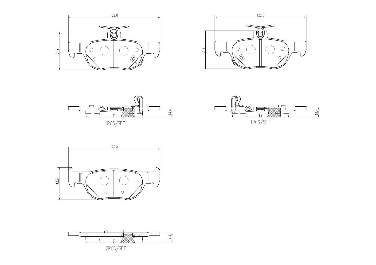 BREMBO P 49 064 - Bremsbelagsatz, Scheibenbremse