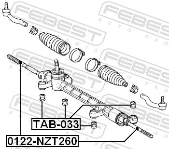 FEBEST 0122-NZT260 - Axialgelenk, Spurstange