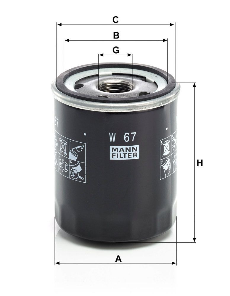 MANN-FILTER W 67 - Ölfilter