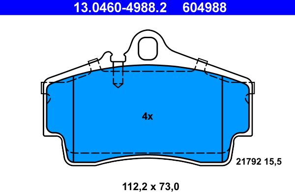 ATE 13.0460-4988.2 - Bremsbelagsatz, Scheibenbremse