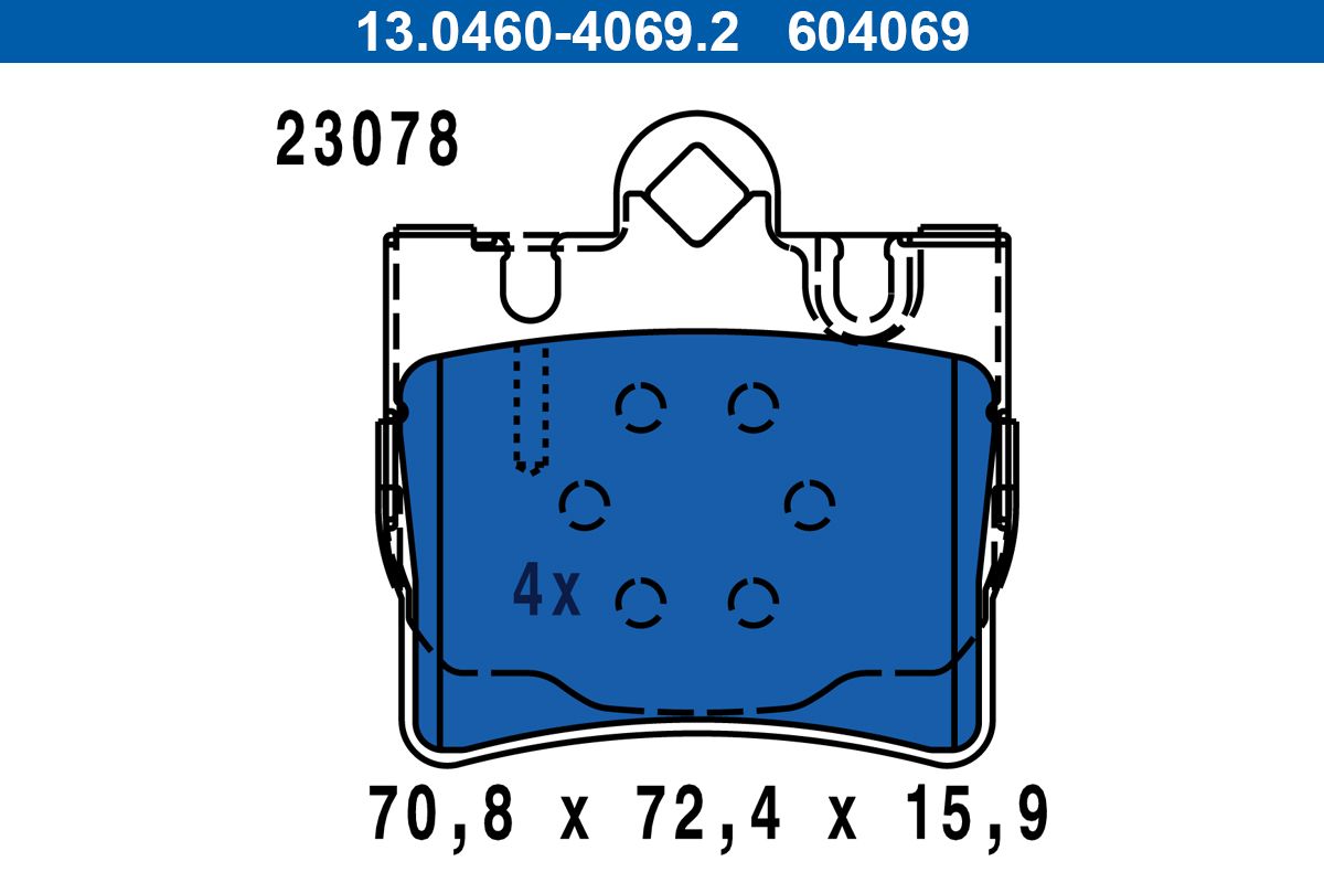 ATE 13.0460-4069.2 - Bremsbelagsatz, Scheibenbremse