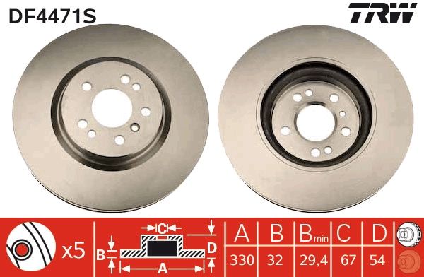 TRW DF4471S - Bremsscheibe