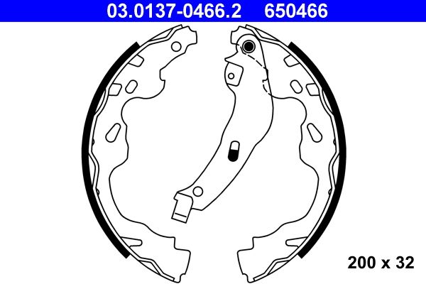 ATE 03.0137-0466.2 - Bremsbackensatz