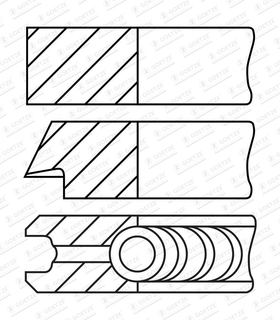 GOETZE ENGINE 08-432200-10 - Kolbenringsatz
