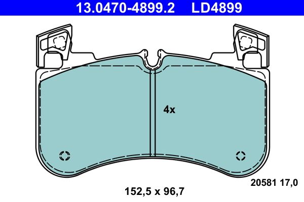 ATE 13.0470-4899.2 - Bremsbelagsatz, Scheibenbremse