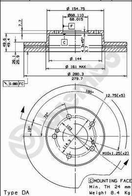 BREMBO 09.5655.10 - Bremsscheibe