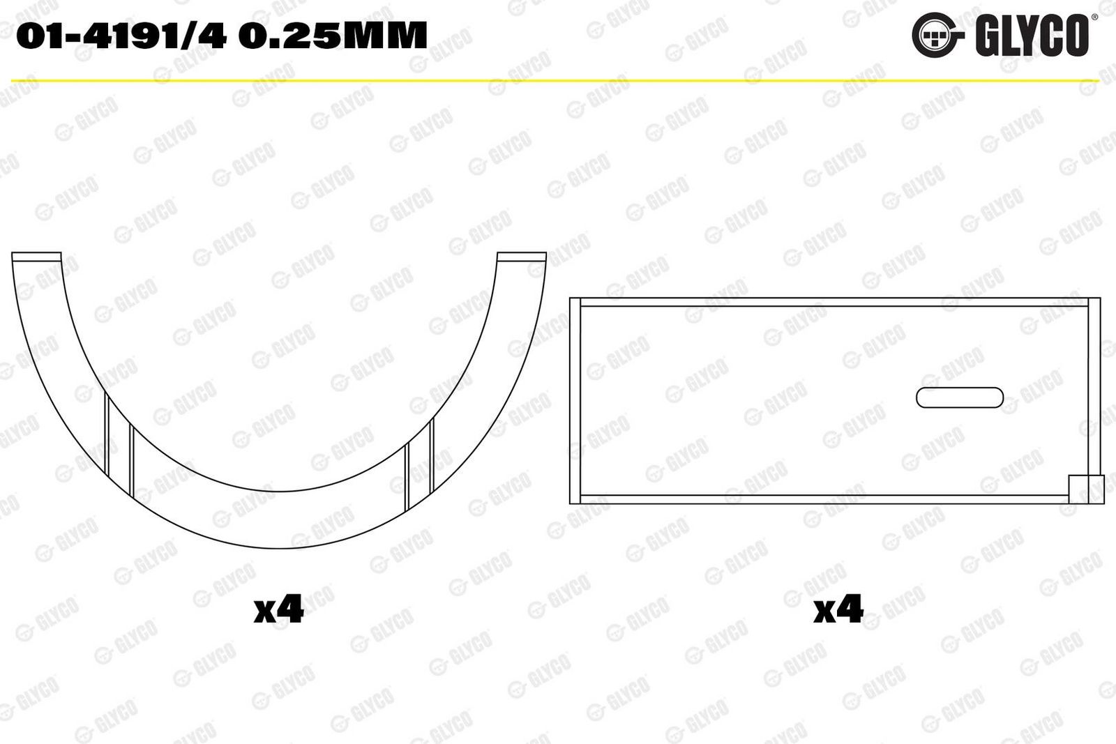 GLYCO 01-4191/4 0.25mm - Pleuellagerschale