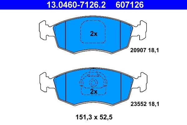 ATE 13.0460-7126.2 - Bremsbelagsatz, Scheibenbremse